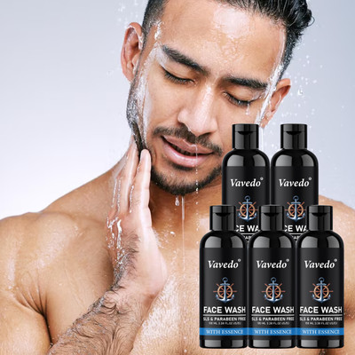 VAVEDO Men’s Oil Control  | Deep Cleaning Charcoal | Cooling Fresh Effect Face Wash(100 ml)