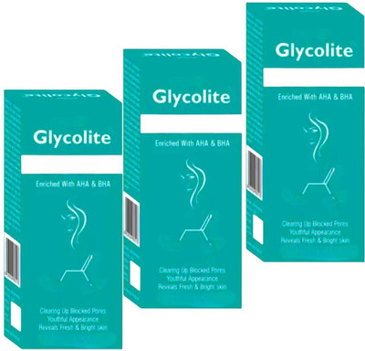 Glycolite FACEWASH ENRICHED WITH AHA & BHA FOR CLEAN & SOFT SKIN PACK OF 60ml x 3 Face Wash(180 ml)