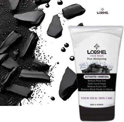 LORSHEL Charcoal  with Activated Carbon for Deep Cleansing Face Wash(100 ml)