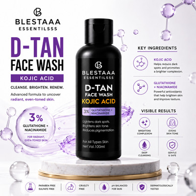 blestaaa essentialss 2% Kojic Acid with Niacinamide Glutathione – Fades Dark Spots & Evens Skin Tone Face Wash(100 ml)