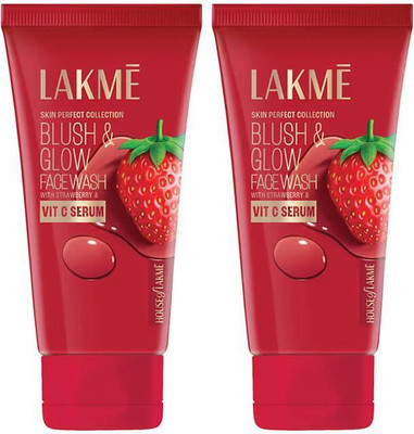 Lakmé Blush & Glow Strawberry Freshness Gel with Strawberry Extracts 150GM Pack of 2 Face Wash(300 g)