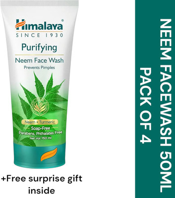 Himalaya Herbals NEEM FACE WASH 50ML PACK OF 3+gift Face Wash(200 ml)