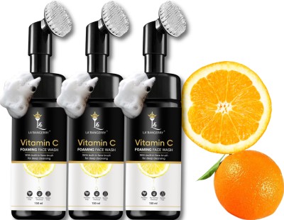 La'bangerry Vitamin C Foaming  | With Built in Face Brush | Brightens Skin Tone | Reduces Fine Lines | Smoothens Complexion | Face Wash(450 ml)