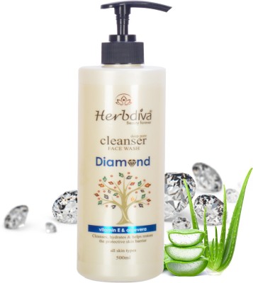 Herbdiva Diamond Cleanser  | Aloevera & Vitamin E Face Wash(500 g)