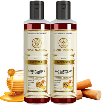 KHADI NATURAL Sandalwood & Honey  (Pack of 2) Face Wash(420 ml)
