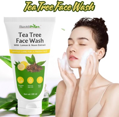 smartdrops Tea Tree Face wash Skin Whitening & Glowing with Lemon & Neem Extract Face Wash(100 ml)