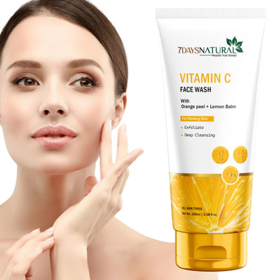7days natural vitamin c face wash For skin extra glow reduce dark spot |pigmentation |Acne Face Wash(100 ml)