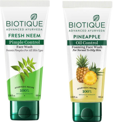 BIOTIQUE  100 ML - Fresh Neem & Pineapple Face Wash(200 ml)