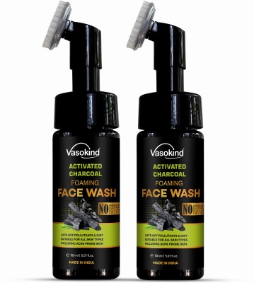 vasokind Activated Charcoal Foaming Facewash Face Wash(300 ml)