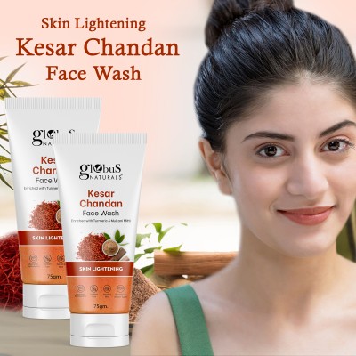 Globus Naturals Kesar Chandan Skin Lightening, Set of 2 Face Wash(150 g)