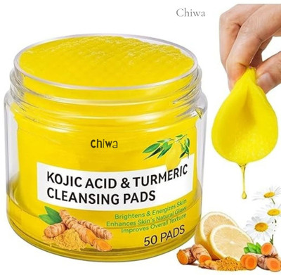 CHIWA Kojic Acid & Turmeric Face Pads | Soothes, Brightens & Restores Skin Face Wash(50 g)