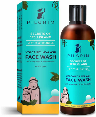 Pilgrim Volcanic Lava Ash  Cleanser | with Yugdugu & White Lotus | Korean K-Beauty | Gentle, Non Foaming & Sulfate Free | Unclog Pores | Fights Pollution & Acne | All Skin | Unisex Face Wash(100 ml)