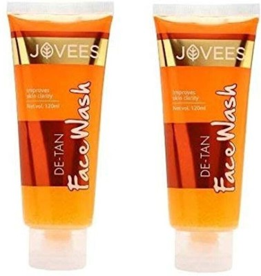 JOVEES De Tan Facewash (120 g)-Pack of 2 Face Wash(240 ml)