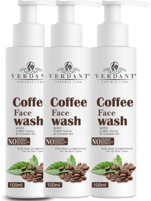 Verdant Natural Care Fresh Coffee face wash | Coffee face wash for women & men | 3X100ml Face Wash(300 ml)