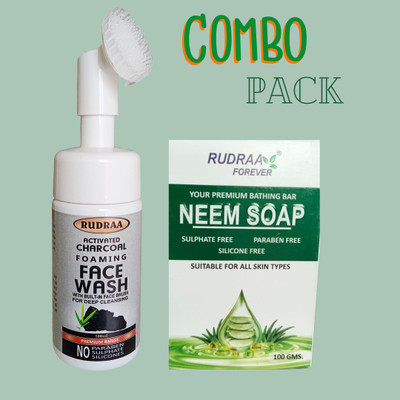 Rudraa Charcoal  & Neem Soap For All Skin Types Face Wash(200 ml)