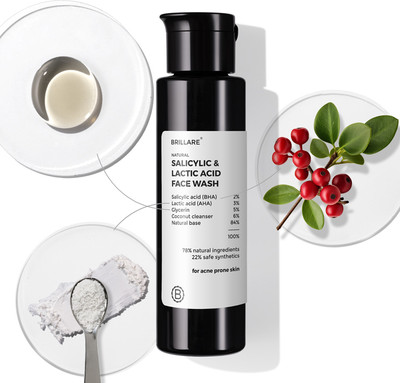BRILLARE Salicylic & Lactic Acid , Acne Prone Skin, 100% Natural Facewash Face Wash (100 Ml) For Rs. 144