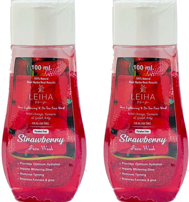 COSMORA LEIHA STRAWBERRY FACEWASH FOR REFRESH & SMOOTH SKIN PACK OF 100ml x 2 Face Wash(200 ml)