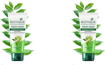 BIOTIQUE FRESH NEEM PIMPLE CONTROL FACE WASH 150 ML X 2 QTY Face Wash(300 g)