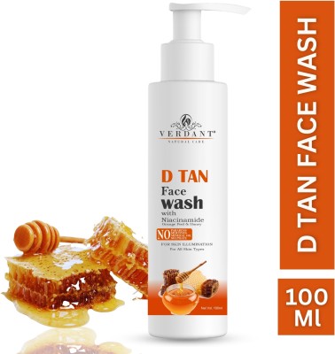 Verdant Natural Care De Tan face wash | D Tan face wash | Tan Removal face wash | Anti-Tan Face Wash(100 ml)