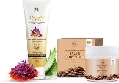 VLARC Combo of Kumkumadi Ubtan Face wash & Moisturizing Face & Body Scrub With Coffee Face Wash(200 ml)