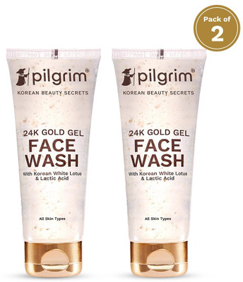Pilgrim 24K Gold Radiance Gel  Enhances Glow & Reduce Dark Spot Pack of 2 Face Wash(160 ml)