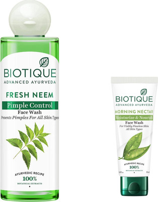 BIOTIQUE Fresh Neem Face wash 200ml & Morning Nectar  50ml Face Wash(250 ml)