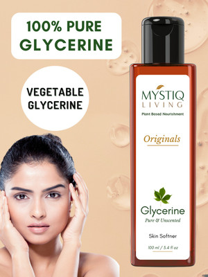 Mystiq Living Glycerine - Plant Based (Pure and Unscented) | For Face, Skin and Body Care | Face Wash(100 ml)