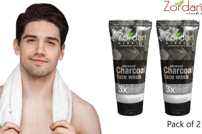 ZORDAN Herbals Advance Charcoal face wash pack of 2 ( 120 ml ) Face Wash(120 g)