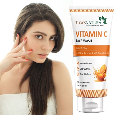 7 Days Vitamin C For Brighten skin tone Help face age spots Reduce fine lines Face Wash(100 ml)