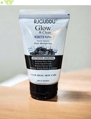 RJ GUDDU Glow & Clean Charcoal | Deep Cleansing & Shine-Free Formula Face Wash(100 g)