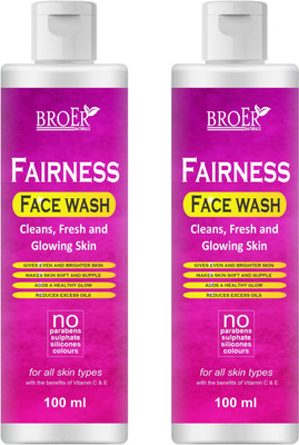 BROER Premium Glutathione, vitamin C & E | For Cleanse, Refresh & Glowing Skin | Sulphate and Paraben Free, Fairness Face Wash(200 ml)