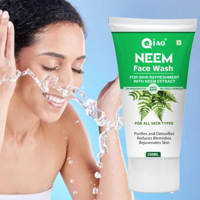 Qiao Neem Antibacterial  Men & Women \ Hyderated, Oil Control & Deep Detox Face Wash(200 ml)