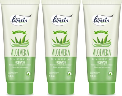 Louis herbals Aloevera Skin Hydrating  Pack of 3 x 50 ml Face Wash(150 ml)