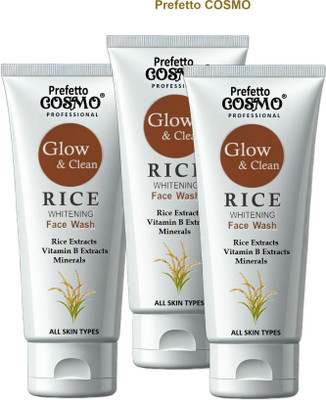 Prefetto COSMO Pack of 3 for Soft Skin & Moisturization Rice Face Wash(100 g)