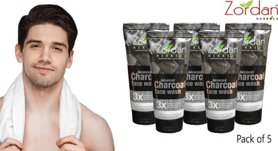 ZORDAN Charcoal  (Pack of 5) Face Wash(300 ml)