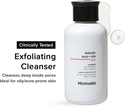 Minimalist 2% Salicylic Acid  For Oily Skin | Sulphate Free, Anti Face Cleanser With Lha & Zinc For Acne Or Pimples Face Wash(100 ml)
