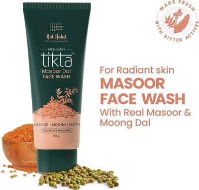 Nat Habit Masoor Dal for Women & Men, Skin Brightening & Tan Removal Face Wash(100 g)