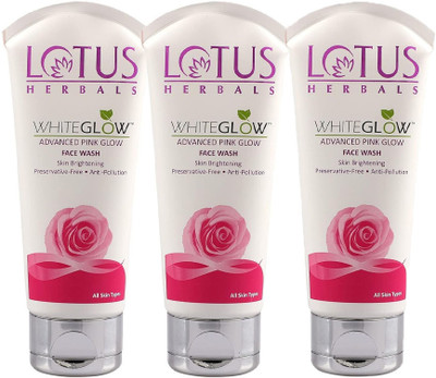 LOTUS HERBALS WhiteGlow Advanced Pink Glow  For Skin Brightening & Gentle Cleansing with Anti-Pollution Property, Preservative Free formula Face Wash(300 g)