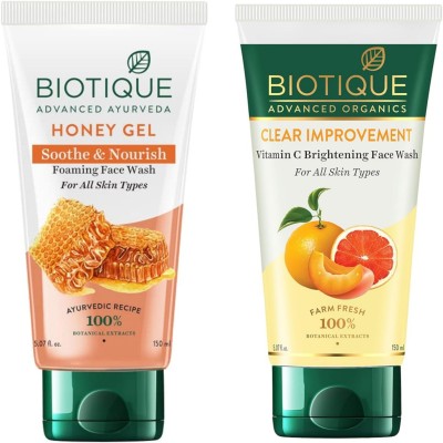 BIOTIQUE Vitamin C & Honey Gel  150Ml ( Set Of 2) Face Wash(300 g)