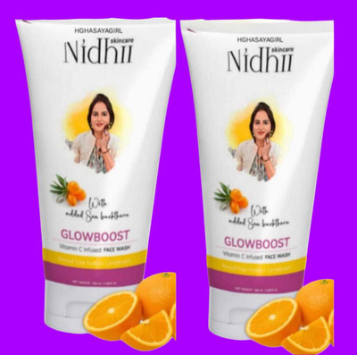 HGHASAYAGIRL NIDHI SKINCARE Glow Boost Vitamin C (pack of 2) 15 Face Wash(200 g)