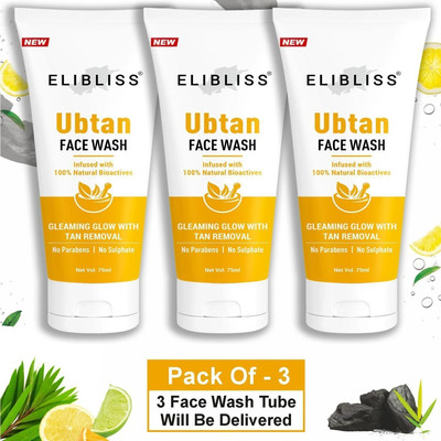 ELIBLISS Ubtan Tan Removal and Blemish Minimizing With Saffron, Turmeric  Face Wash(225 ml)
