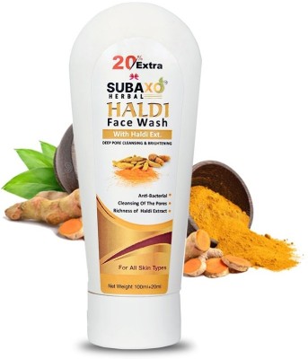 Subaxo Herbal Turmeric|Haldi|Glycerine|Face Glowing|Anti Bacterial| For Women & Men Face Wash(120 ml)