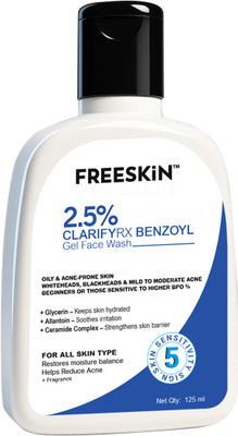 Free Skin 2.5% ClarifyRX Benzoyl Gel | For Oily & Acne-Prone Skin Face Wash(125 ml)