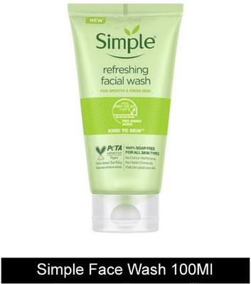 Simple Kind to Skin Refreshing Facial Wash With Soap Free Formula Kind to all skins Face Wash(100 ml)