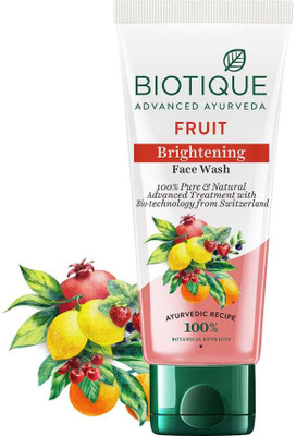 BIOTIQUE FRUIT FACE WASH FRUIT BRIGHTENING FACE WASH 100ml FACE WASH ( FOR ALL SKIN TYPE) Face Wash(100 ml)