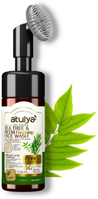 Atulya Tea Tree & Neem Foaming  With In-Built Soft Face Brush Face Wash(150 ml)
