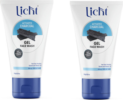 Licht Activated Charcoal Gel  2x50g Face Wash(100 g)