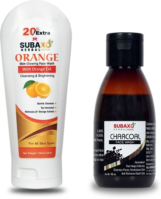 Subaxo Herbal Orange  120 ml And Herbal Charcoal  100 ml Face Wash(200 ml)