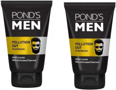 POND's Men Pollution Out Activated Charcoal Deep Clean Facewash 50 X 2 Face Wash(100 g)