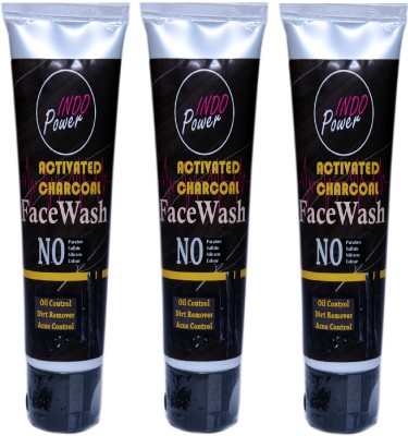INDO POWER Aa76- ACTIVATED CHARCOAL FACEWASH COMBO PACK (3x100gm.) Face Wash(300 g)